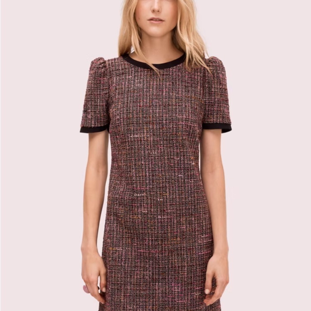 Kate Spade Elegant Puff Sleeve Tweed Dress - 32 (2)